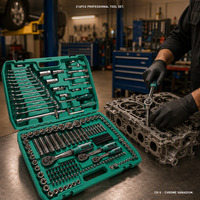 Kit d'outils de réparation automobile 216 pièces, ensemble de clés à douille, clés à cliquet, outils manuels en acier pour mécaniciens automobiles