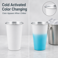 Tasse portable extérieure en aluminium de 470ml changeant progressivement de couleur pour les boissons froides comme les boissons de congélation de bière de cola