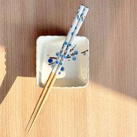 Ensembles de couverts modernes en bois du Fujian avec bols à sauce, baguettes avec supports et petites assiettes – Vaisselle de fête