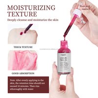 Privé Label AHA+BHA Fruitzuur Anti-Acne Gezichtserum Oplossing Exfolierend Verkleint Porien Verheldert Verlicht Huidverzorging Serum