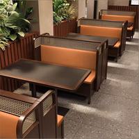 Ensemble de table et de chaises en bois laminé chêne, meubles modernes personnalisés pour hôtels et restaurants commerciaux
