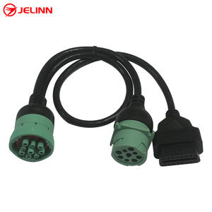 J1939 9 Pin a OBD 2 OBD2 16 Pin Splitter Y <span class=keywords><strong>Cable</strong></span> 9Pin Spliter Arnés de cables para camión GPS - Product Image 6
