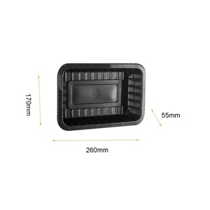 Barquette alimentaire jetable en PP/PET noir, biodégradable, pour supermarché, pour pizza, viande congelée, fruits - Product Image 6