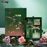 Boîte en papier rigide de luxe avec couvercle et base, logo personnalisé, estampage à chaud, laminage mat avec insert pour coffret cadeau de soins de la peau et de parfums