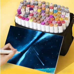 Set di Pennarelli a Doppia <span class=keywords><strong>Punta</strong></span> con Inchiostro Alcolico, 24-100 Colori |   Pennelli a <span class=keywords><strong>punta</strong></span> larga e fine con custodia portatile per artisti, studenti e illustratori - Product Image 5