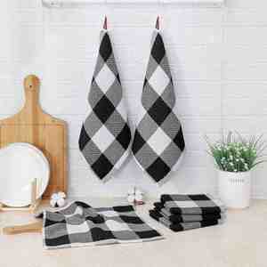 Factory 100% Cotton Waffle Cleaning Cloth Soft Absorbent Dish Cloths for Home Reusable <b>Kitchen</b> Plaid <b>Towel</b> - Product Image 4