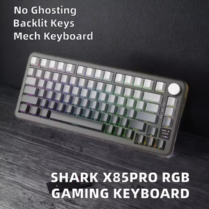 X85PRO RGB Backlight Gaming Mechanical <b>Keyboard</b> Gasket Structure with Hot Swap Alloy Knob English Display Screen - Product Image 5