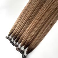 Extensions de cheveux 100% humains européens Remy lisses à pointe plate, double trame, tissages super double drawn