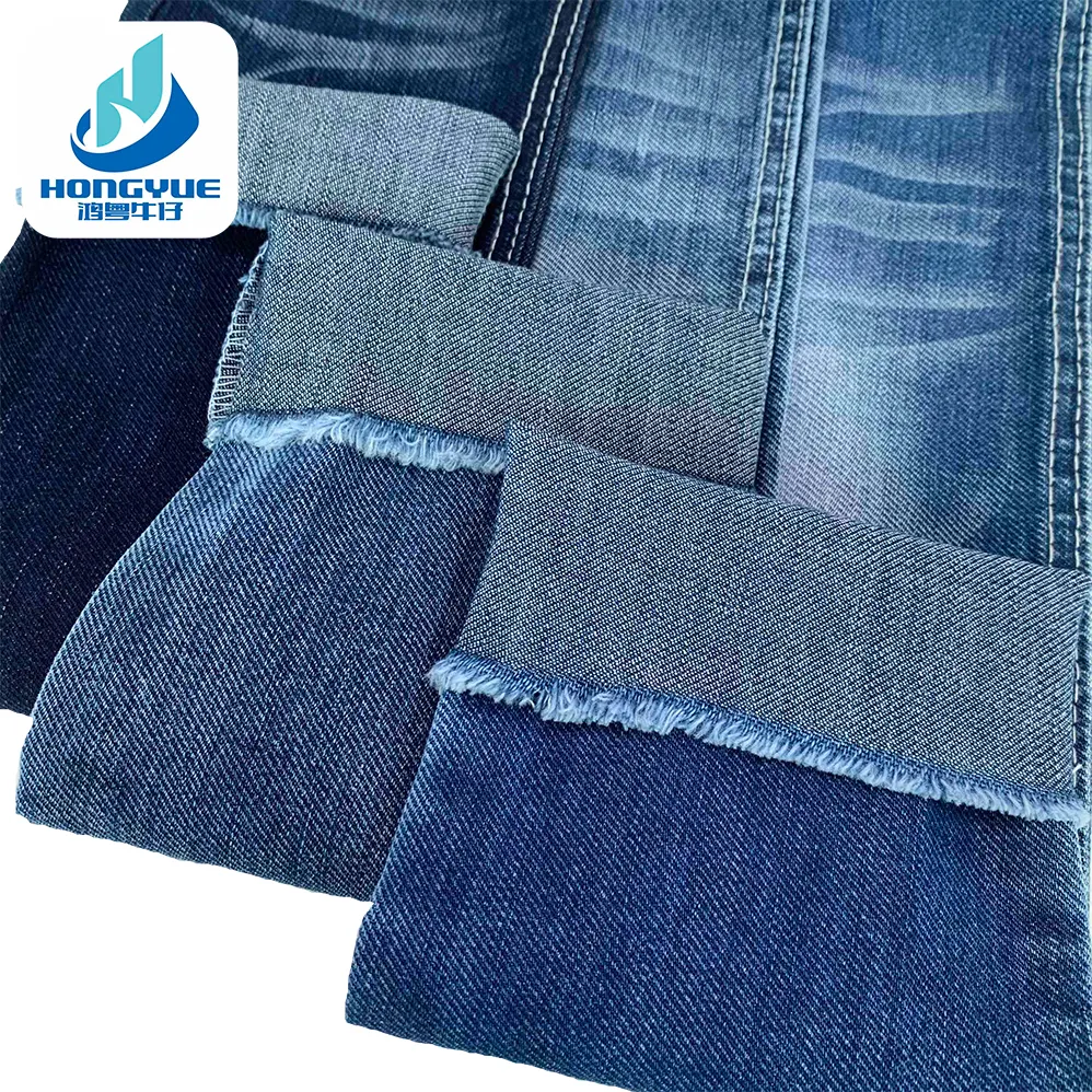 Bền Vững Denim Vải Trong Bãi Cotton Spandex Polyester Jeans Vải Cho Áo Sơ Mi Kết Cấu Vải Denim
