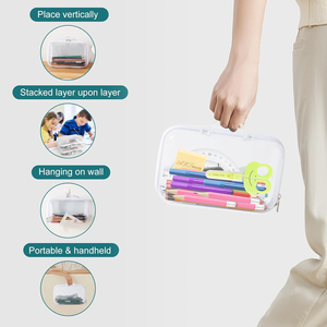 Estuche con cremallera transparente <span class=keywords><strong>de</strong></span> lado <span class=keywords><strong>duro</strong></span> para almacenamiento Estuche <span class=keywords><strong>de</strong></span> lápices con cremallera transparente <span class=keywords><strong>de</strong></span> plástico Estuche <span class=keywords><strong>DE</strong></span> ASEO Organizador <span class=keywords><strong>de</strong></span> <span class=keywords><strong>viaje</strong></span> Almacenamiento <span class=keywords><strong>de</strong></span> juguetes cosméticos - Product Image 2