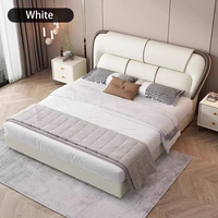 Lit double moderne simple de style européen 1,8 m, chambre principale, lit multifonctionnel avec rangement