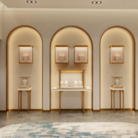 Vitrine de présentation de bijoux de luxe haut de gamme, montage mural, boutique de bijoux, pour la présentation de bijoux, design d'intérieur