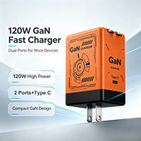 Chargeur rapide GaN en gros avec câbles rétractables doubles et interface Type C, adaptateur de voyage pliable pour iPhones