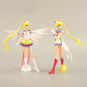 Sailor Moon Figure Cartoon Model Wing Bow Moon Hare Doll Toy Box Car Ornaments For Anime Fans Collect Souvenirs