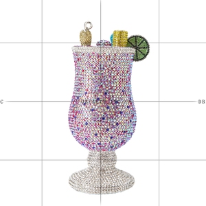 Pochette de Soirée Chic pour Femme avec Strass et Chaîne Métallique, Sac à Main en Cristal pour Boîte de Nuit et Cocktail - Product Image 1
