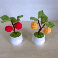 Nouveau fait à la main fleurs artificielles tulipe tricot en pot cadeau panier petit Crochet en pot fleur Crochet panier de fleurs pour voiture maison