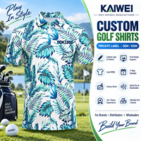 Polo de golf sportif unisexe en polyester 100 % anti-plis, imprimé par sublimation intégrale, style Hawaï, personnalisable, vente en gros