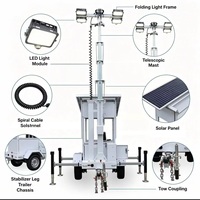 Tour d'éclairage solaire portable pliable de nouvelle conception, haute qualité, étanche IP67, résistant au vent 117 km/h, hauteur 4,5 m, pour usage en jardin
