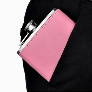 8オンスピンクステンレスレザーラップヒップフラスコミニポケットフラスコギフトセットカスタマイズロゴホワイトボックスノベルティプレゼント - Product Image 2