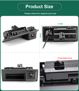 Caméra <span class=keywords><strong>de</strong></span> <span class=keywords><strong>recul</strong></span> GreenYi AHD 1080P intégrée dans la poignée du coffre pour Audi A3 A4 <span class=keywords><strong>VW</strong></span> Touran Tiguan Polo T5 <span class=keywords><strong>T6</strong></span> Caddy Skoda Octavia Rapid - Product Image 4