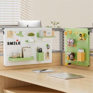 Pegboard Desktop Partition Storage <b>Shelf</b> Rectangle <b>Wall</b> <b>Mounted</b> Office Organizer for Home Study Desk Use - Product Image 1