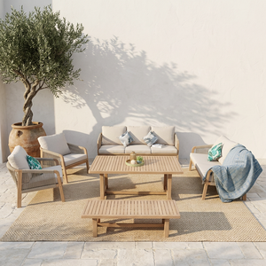 Luxury Contemporary <b>Foldable</b> Acacia Wood Eco-friendly Teak Wood Frame <b>Outdoor</b> Furniture Set Garden Sofa Dining <b>Table</b> Chair for - Product Image 3