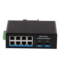 10-Port 10/100/1000Mbps Gigabit E Managed Industrial PoE Ethernet Switch 8 Port RJ45 2 Port SFP IPS53108PFM Dengan QoS