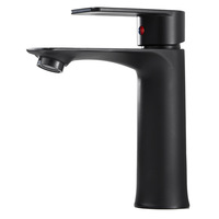 Robinet de lavabo moderne et minimaliste pour salle de bain, à capteur tactile, en alliage de zinc, avec cartouche céramique, monotrou, à poser sur le plan, eau chaude/froide
