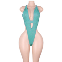 Vêtements de danse exotiques, tissu à paillettes, dentelle argentée, body en maille à lacets, string transparent, lingerie exotique, ensembles de fête