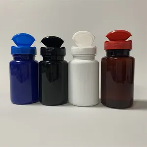 Fabricant d'emballages de médicaments 80ml 100ml à capuchon rabattable, conteneur de pilules médicinales, bouteille de vitamines, bouteilles de gélules de supplément de soins de santé