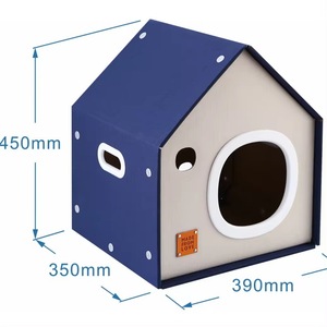 Wholesale Eco-Friendly <strong>Cat</strong> <strong>House</strong> Foldable Kraft Paper <strong>Design</strong> with Interior High-Density Corrugated Scratching Board Nest - Product Image 4