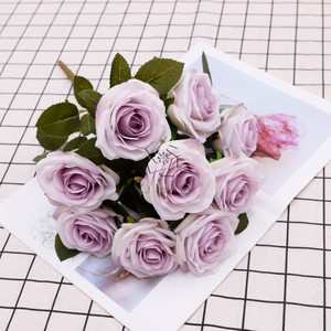 QIHAO 10 teste artificiali <span class=keywords><strong>rosa</strong></span> fiore di seta profumo economico <span class=keywords><strong>rosa</strong></span> decorazione di cerimonia nuziale forniture di fiori - Product Image 5