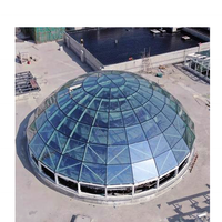 Dôme en verre géodésique, structure en acier préfabriqué, couverture de toit en verre, puits de lumière, dôme en verre pour mosquée