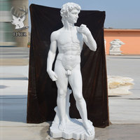 Statue de David classique en marbre, grande taille, sculpture de pierre, homme nu, décoration extérieure, statues de jardin célèbres