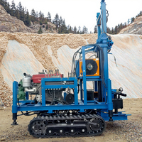 Foreuse hydraulique sur chenilles 100m 200m pour puits d'eau, petite machine de forage portable pour puits profonds, exploration aquifère agricole et minière
