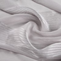 Tissu Hijab en Satin de Polyester à Rayures Jacquard Fil Argenté B3, Antistatique et Respirant pour Châle Quotidien Femme