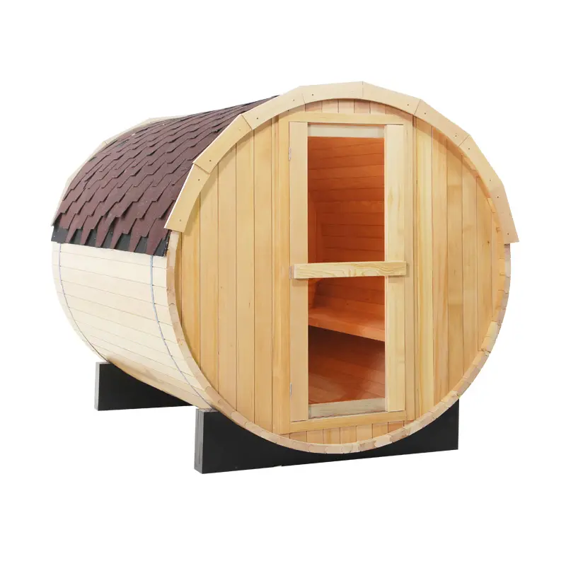 Nouveau design de jardin familial, sauna extérieur en bois de pin pour 2 à 4 personnes