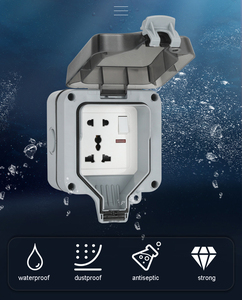 Outdoor Waterproof <strong>Socket</strong> IP66 <strong>Bathroom</strong> Wall Switch Double European Standard French <strong>Socket</strong> Rainproof Charging Plug Row - Product Image 6