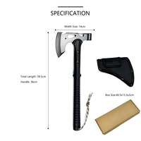 Hache tactique multifonction en acier inoxydable de qualité industrielle survie en plein air bricolage hache et couteau outils de Camping