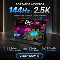 Moniteur portable 16 "2.5K 2560x1600 QHD écran IPS deuxième écran externe pour Mac téléphone portable PS4/5 Xbox Switch