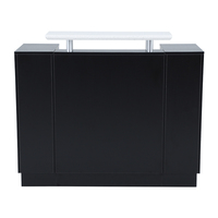 Meuble Kangmei, bureau de réception professionnel de luxe moderne noir pour salon de beauté, de manucure et de coiffure