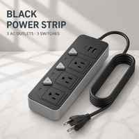 Multiprise industrielle indépendante 3 prises 2 USB-A 1 USB-C avec prise standard américaine pour le Nigéria, Dubaï, l'Égypte et l'Arabie Saoudite