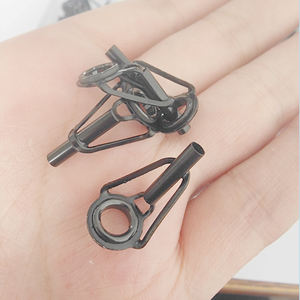 50 pièces/80 pièces noir en acier inoxydable rouleau haute brillance en céramique Top Guide <span class=keywords><strong>anneau</strong></span> ensemble canne à pêche Guide engins de pêche fournitures - Product Image 5