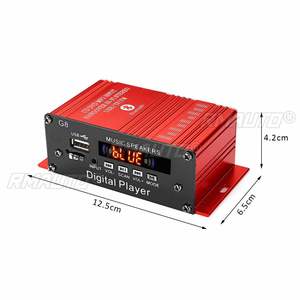 100W+100W 12V 2CH เครื่องขยายเสียงรถยนต์ HIFI เครื่องขยายเสียงบลูทูธสเตอริโอเครื่องขยายเสียงวิทยุ FM USB พร้อมรีโมทคอนโทรล - Product Image 6