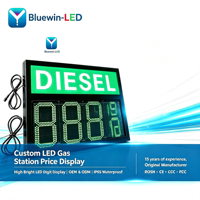 Letrero LED de 12 Pulgadas para Gasolinera, 8.889/10, Caja de Luz, Pantalla de Precios de Combustible para Exteriores, Personalizable