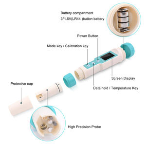 पीने के पानी की जांच के लिए 1 ph मीटर तापमान टेक डिजिटल जल गुणवत्ता मॉनिटर टेस्टर - Product Image 4
