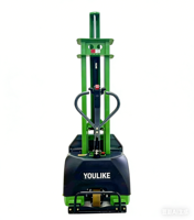 Chariot élévateur semi-électrique autoporté à conduite piétonne pour allées étroites de 2 tonnes, chariot élévateur à fourche électrique pour entrepôt, certifié CE