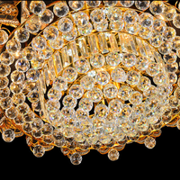 Lustre de plafond rond en cristal K9 de luxe européen en acier inoxydable doré, décor fantaisie, pour salon, bureau à domicile