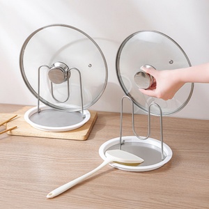New Design Multi-function Disk Lid Bracket <b>Rack</b> Spoon Storage <b>Rack</b> Chopsticks Spatula Pad Holder <b>Kitchen</b> Storage Pot Cover <b>Rack</b> - Product Image 1