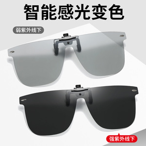 Polarized Clip-on Sunglasses TAC Lens UV400 Protection <b>Large</b> <b>Frame</b> For Drivers Unisex TR Metals <b>Frame</b> Box Packing - Product Image 3